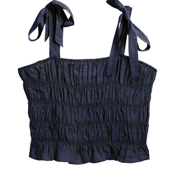 Darling Tops - Darling Bloom Strapy Top Navy Size Small